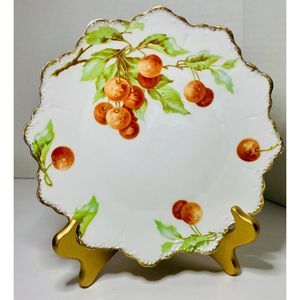 R &C Rosenthal Plate With Cherries Gold Trim